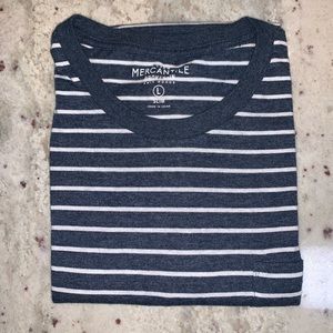 J. Crew Mercantile Blue/White Striped Tee LG
